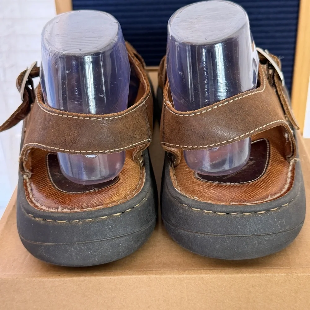 Born Mens Fisherman Sandals Size 10 M Brown Leather‎ GUC! (Bin B8)